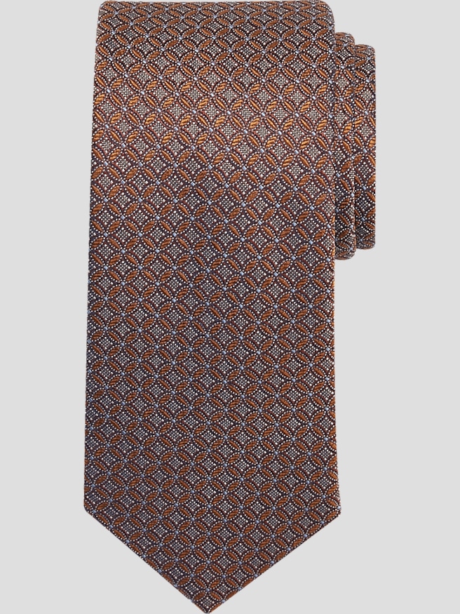 Joseph Abboud Men's Narrow Linked Circles Tie , Gold / Metallic