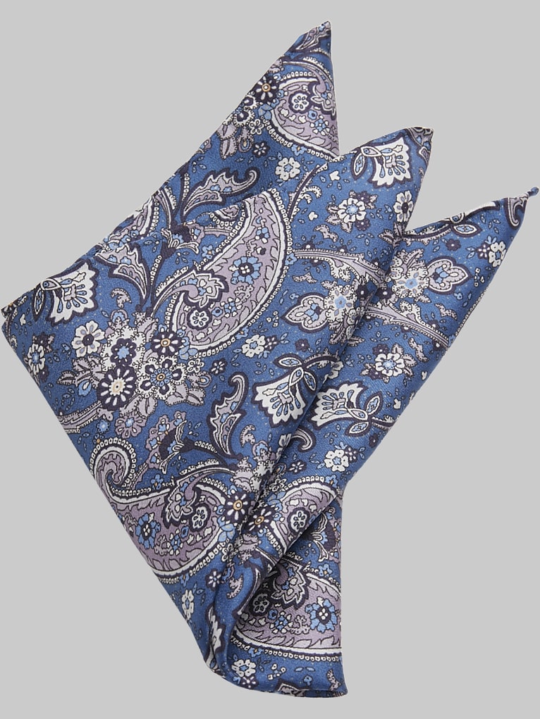 Joseph Abboud Paisley Lattice Silk Pocket Square