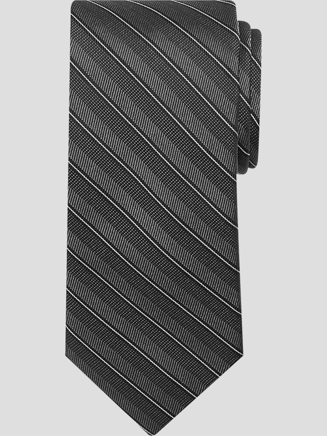 Awearness Kenneth Cole Men's Narrow Modern Stripe Tie , Black