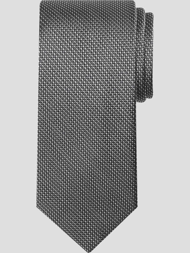 Awearness Kenneth Cole Men's Narrow Micro-Texture Tie , Charcoal / Gray