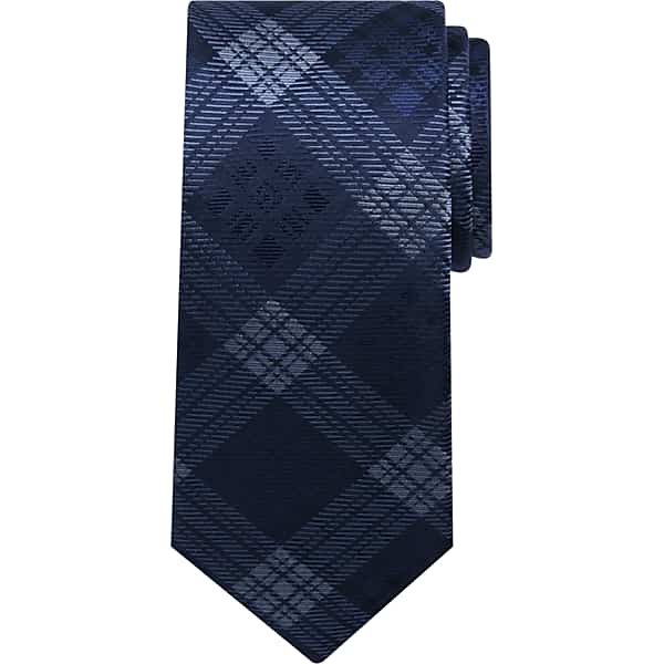 Pronto Uomo Men's Tonal Plaid Tie Navy - Size: One Size - Only Available at Men's Wearhouse