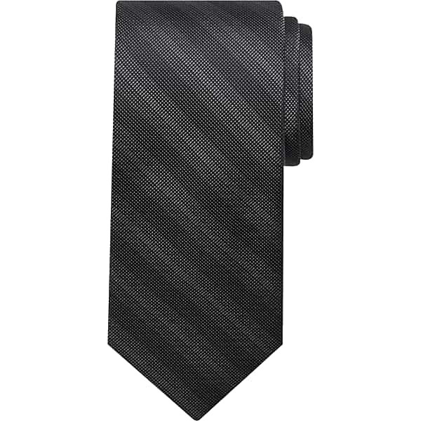Pronto Uomo Men's Diagonal Stripe Silk Tie Black - Size: One Size - Only Available at Men's Wearhouse TMW8ZXE80002