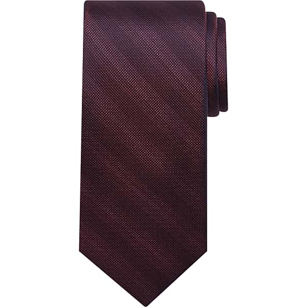 Pronto Uomo Men's Diagonal Stripe Silk Tie Burgundy - Size: One Size - Only Available at Men's Wearhouse TMW8ZXE80006