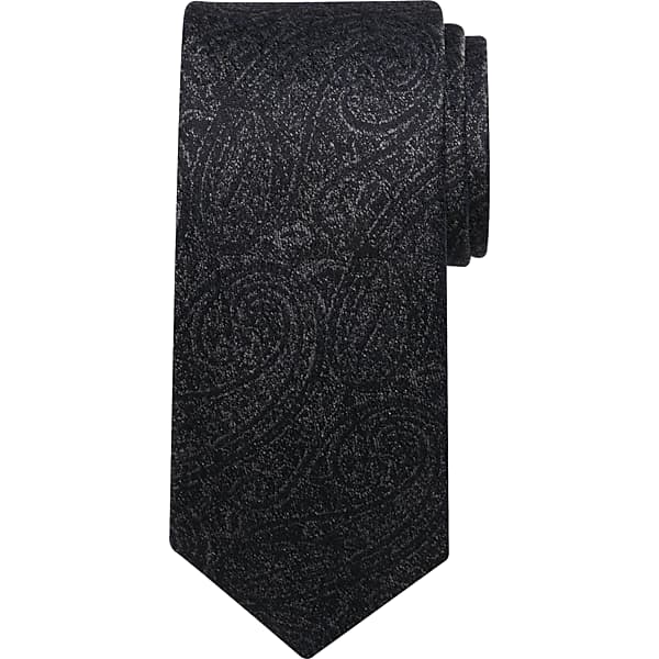 Pronto Uomo Men's Paisley Silk Tie Black - Size: One Size - Only Available at Men's Wearhouse TMW8ZXF80002