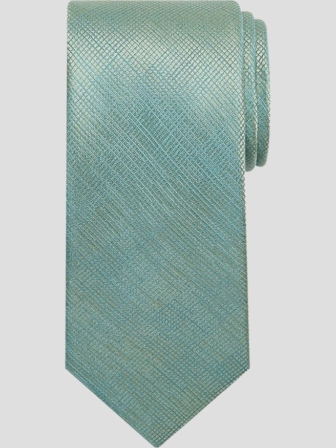 Pronto Uomo Men's Narrow Screen Silk Tie , Green