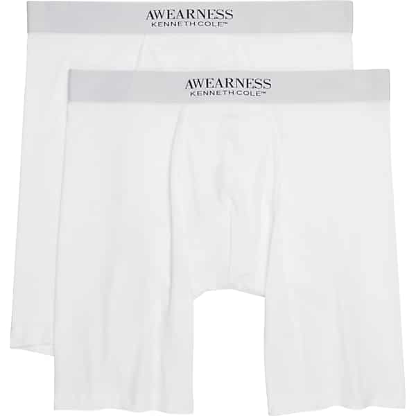 Awearness Kenneth Cole Men's Boxer Briefs, 2-Pack White - Size: Medium