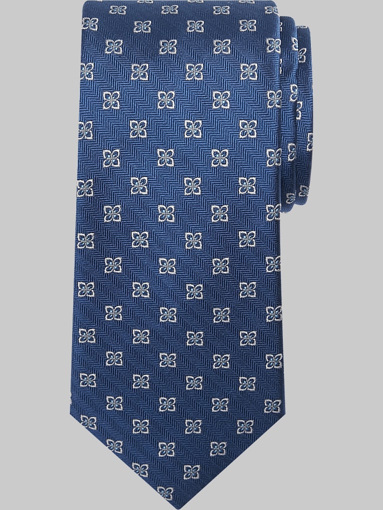 Pronto Uomo Narrow Floral Motif Silk Tie