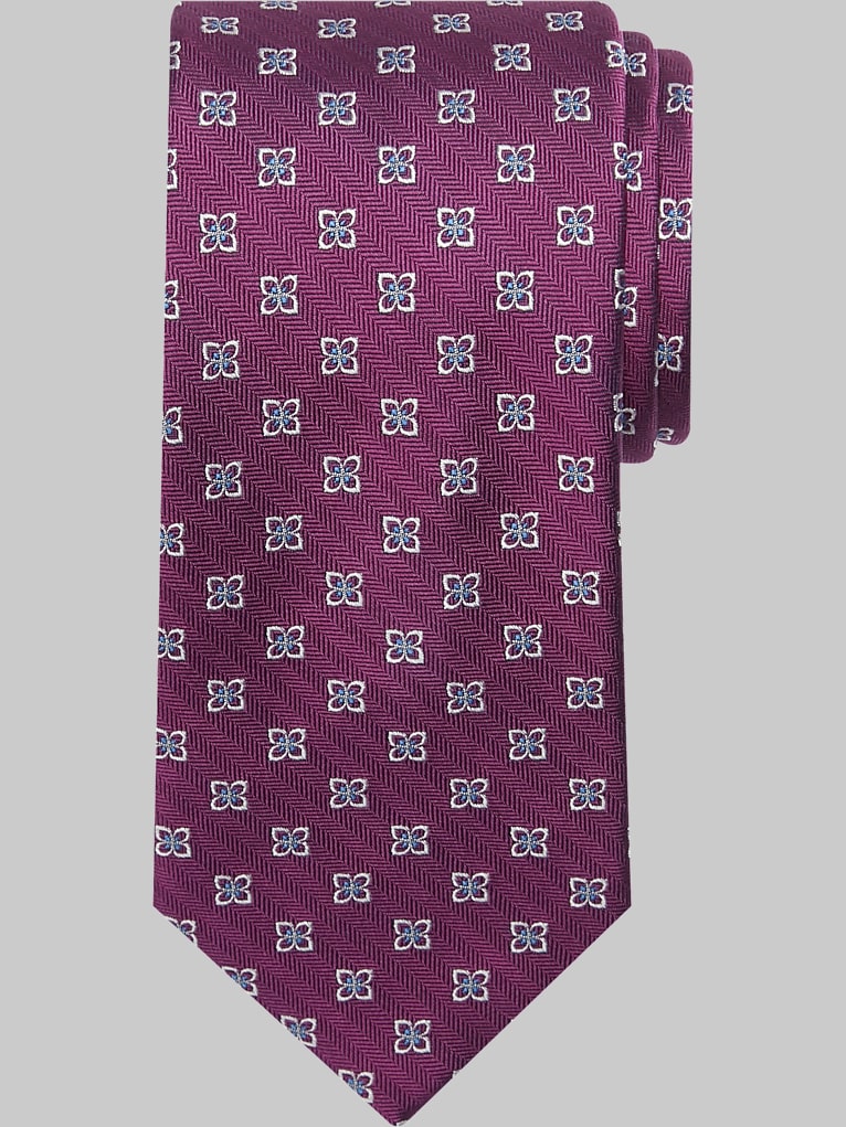 Pronto Uomo Narrow Floral Motif Silk Tie