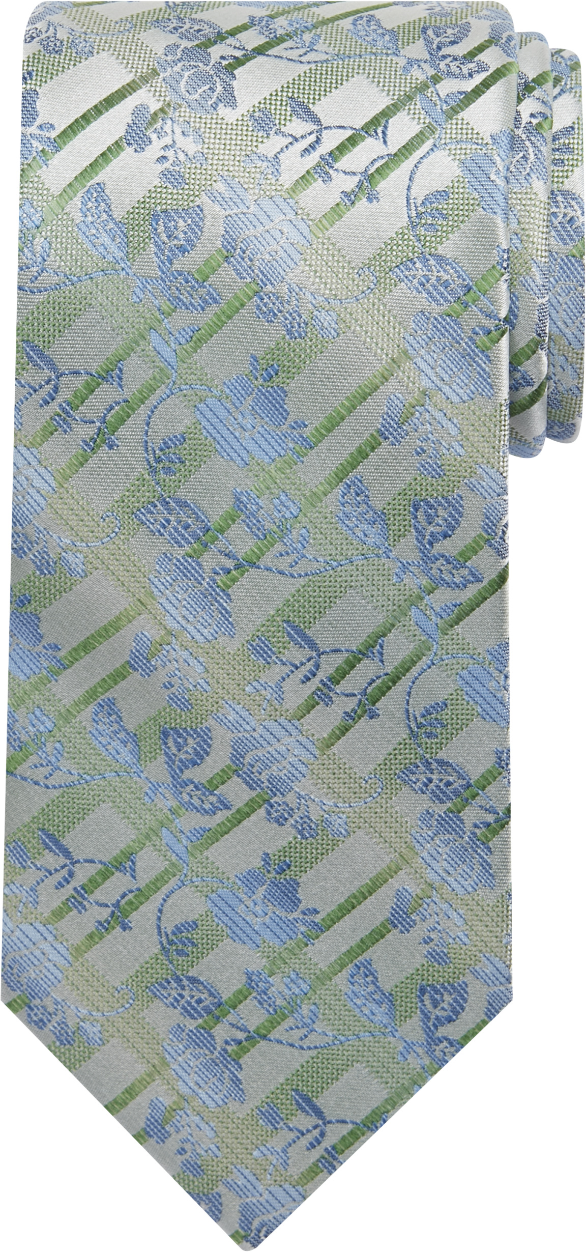 Narrow Floral Plaid Tie