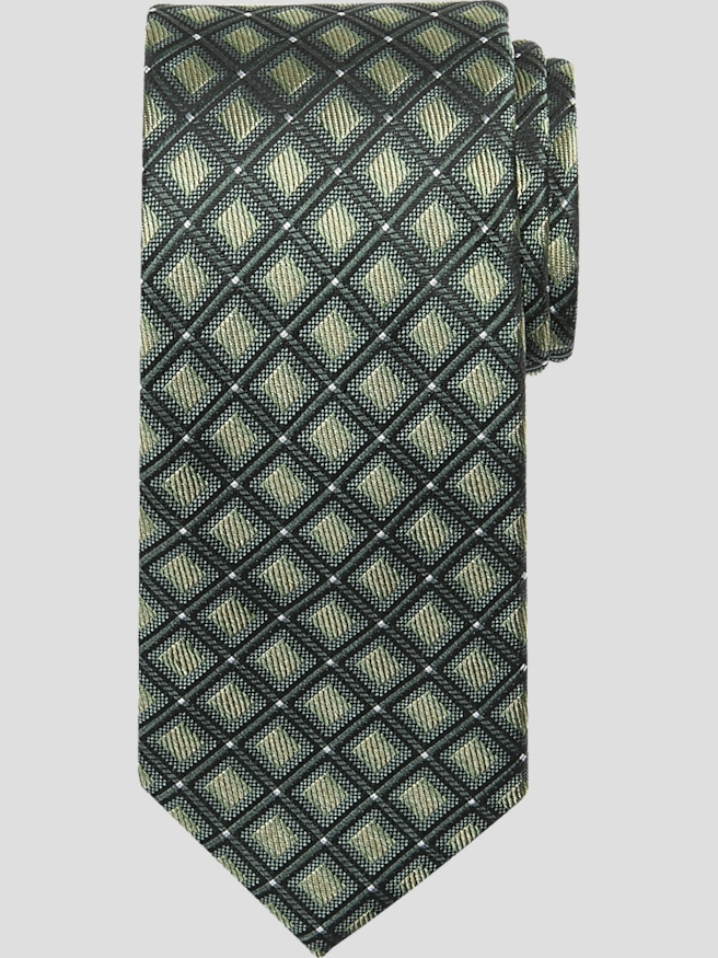 Pronto Uomo Big & Tall Men's Narrow Ombre Geo Tie , Ivy / Green
