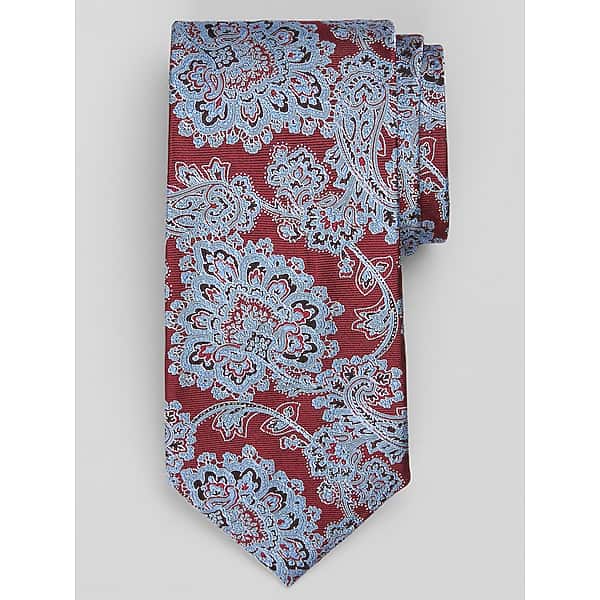 Joseph Abboud Men's EntPurple Wined Paisley Tie Burgundy - Size: One Size