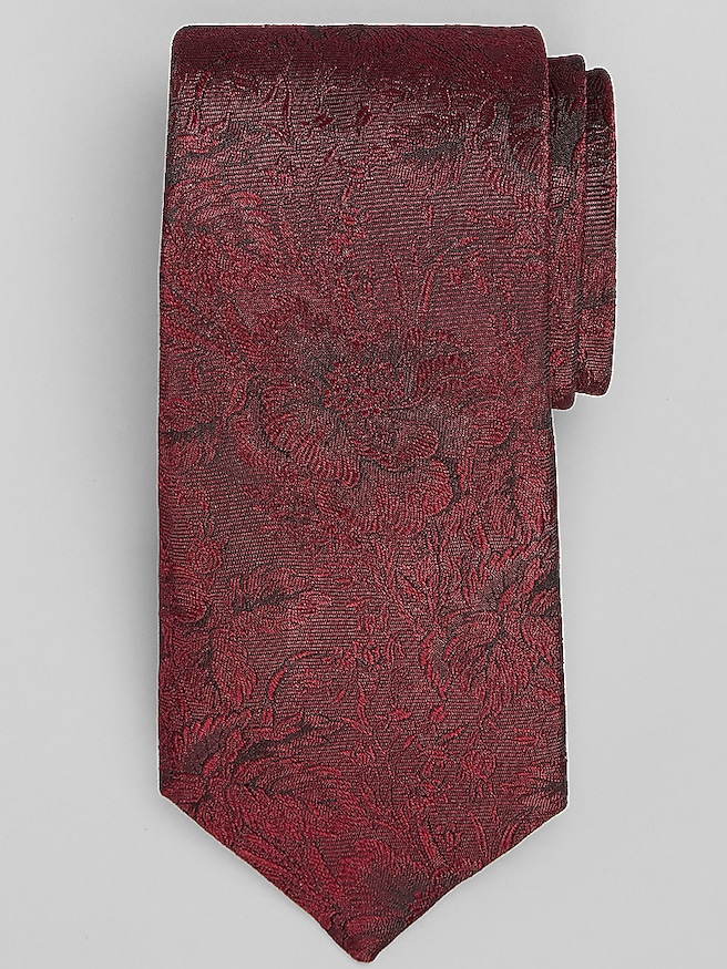Awearness Kenneth Cole Tonal Floral Tie Burgundy