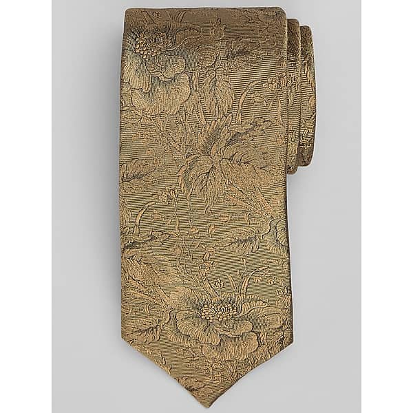 Awearness Kenneth Cole Men's Tonal Floral Tie Gold - Size: One Size