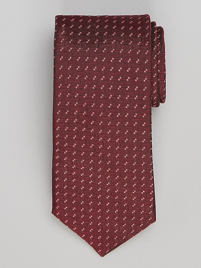 Awearness Kenneth Cole Double Dot Tie Burgundy