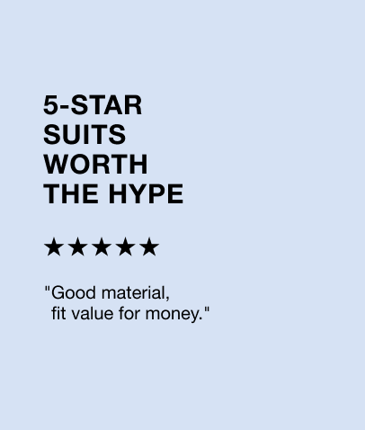 5-star suits worth the hype. Rotating customer reviews.