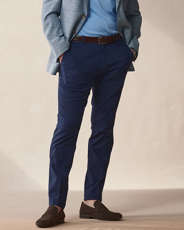 Man in khaki shorts. Jeans and shorts up to 40 percent off.