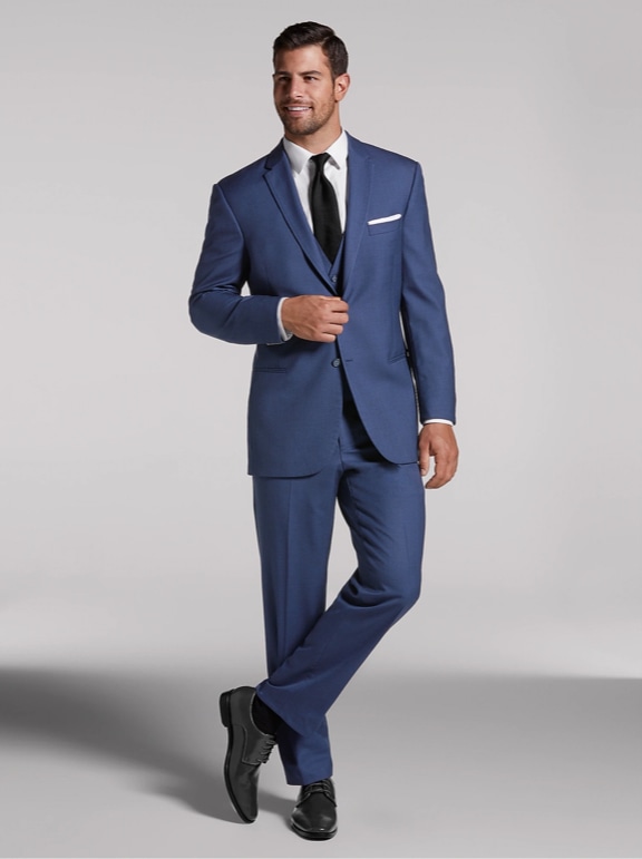 Stylish 2pc. Men's Regular Fit Dress Suit with 1 Free Pair of Socks - Royal  Blue 60R - Walmart.com