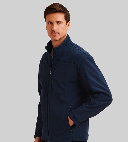 Man wearing a navy jacket.