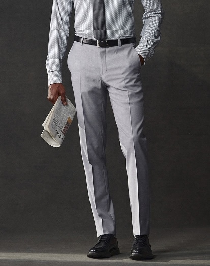 Man wearing grey dress pants.
