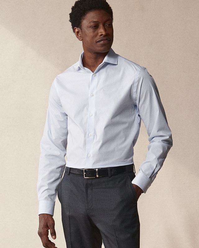 Man wearing a dress shirt.