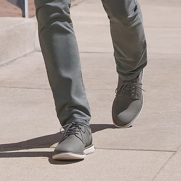 Dress shoes on pavement. Clearance shoes.