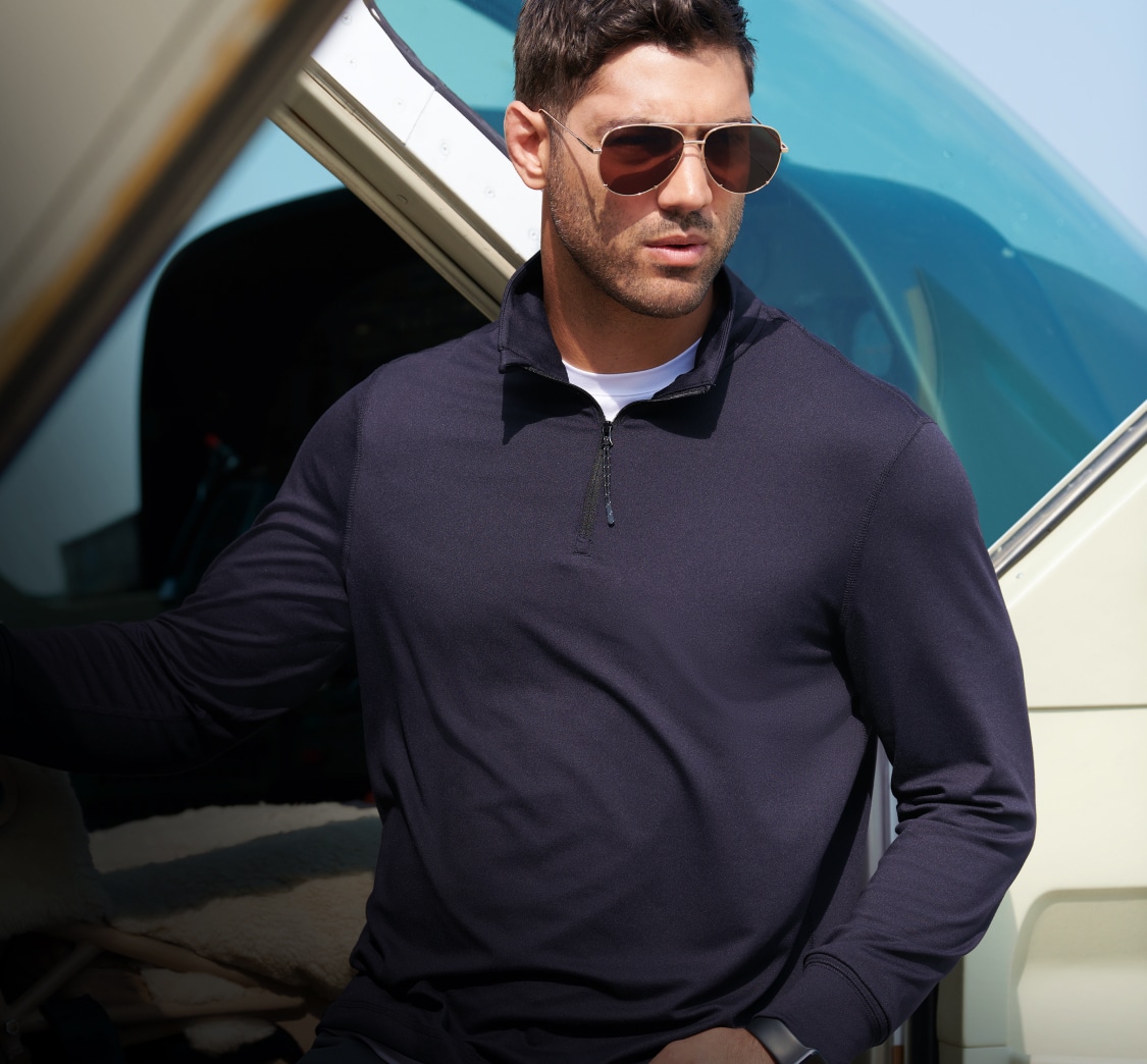 Man wearing a Chillflex suit separates outfit