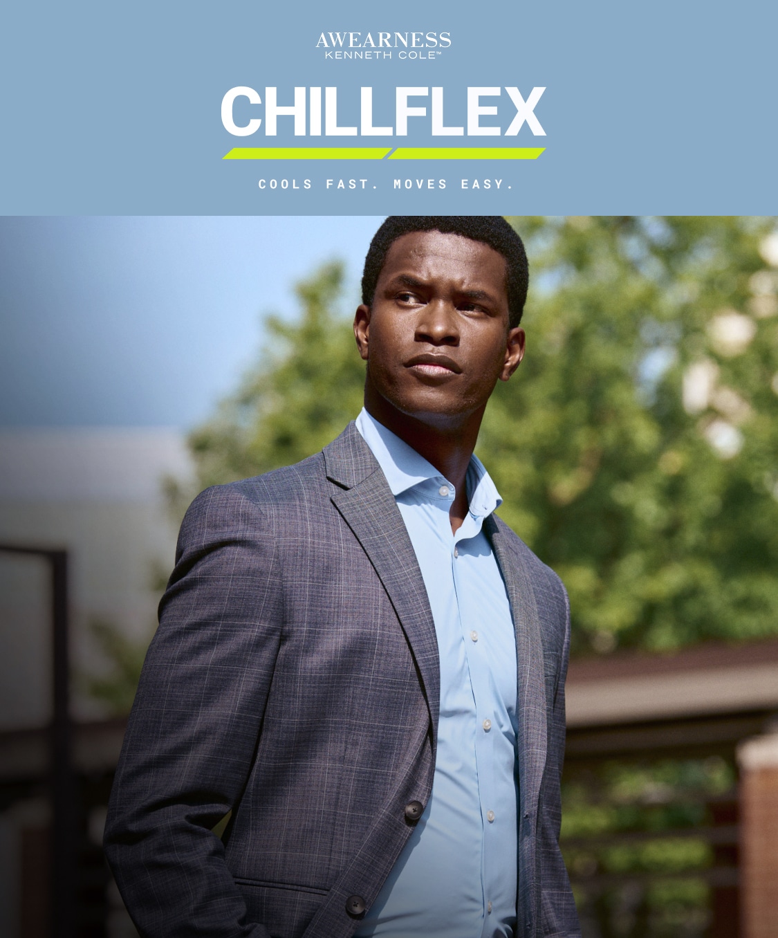 Man wearing a Chillflex dress shirt