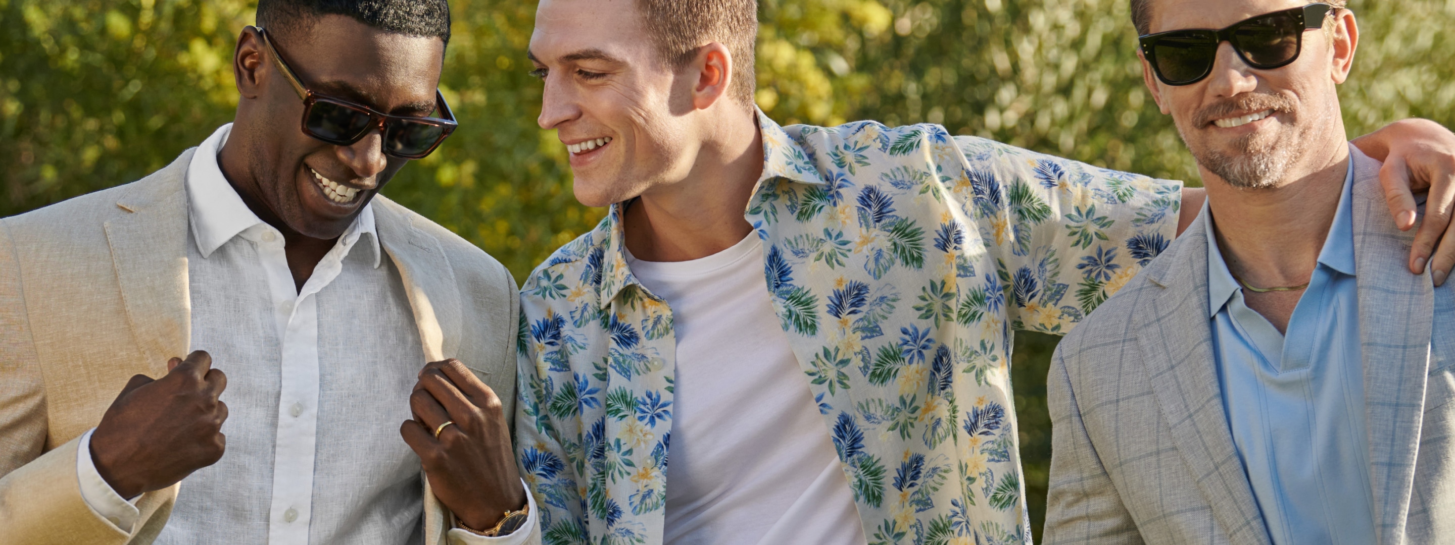 The Linen Shop. Three men in summer linen clothing.