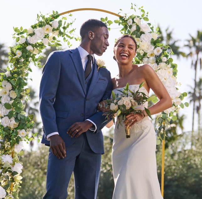 Couple celebrating their wedding day
